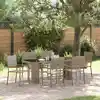 Image de Ensemble De Salle À Manger Pour Jardin 7 Pcs Gris Polyrotin Vidaxl