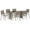 Image de Vidaxl ensemble de salle à manger pour jardin 7 pcs gris polyrotin