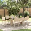 Image de vidaXL Ensemble de salle à manger pour jardin 9 pcs Beige polyrotin 3365429