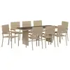 Image de Vidaxl ensemble de salle à manger pour jardin 9 pcs beige polyrotin