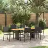 Image de Ensemble De Salle À Manger Pour Jardin 7 Pcs Noir Polyrotin Vidaxl