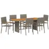 Image de Vidaxl ensemble de salle à manger pour jardin 7 pcs gris polyrotin