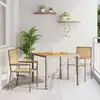 Image de Ensemble De Salle À Manger Pour Jardin 3 Pcs Gris Et Marron Vidaxl