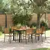 Image de Ensemble De Salle À Manger Pour Jardin 7 Pcs Noir Et Marron Vidaxl