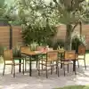 Image de Ensemble De Salle À Manger Pour Jardin 7 Pcs Noir Et Marron Vidaxl