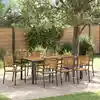 Image de Ensemble De Salle À Manger Pour Jardin 9 Pcs Noir Et Marron Vidaxl