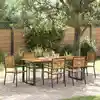 Image de Ensemble De Salle À Manger Pour Jardin 7 Pcs Noir Vidaxl