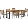 Image de Vidaxl ensemble de salle à manger pour jardin 7 pcs noir
