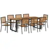 Image de Vidaxl ensemble de salle à manger pour jardin 9 pcs noir