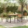 Image de Ensemble De Salle À Manger Pour Jardin 5 Pcs Noir Et Marron Vidaxl