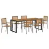 Image de Vidaxl ensemble de salle à manger pour jardin 7 pcs gris et marron