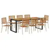 Image de Vidaxl ensemble de salle à manger pour jardin 9 pcs beige et marron