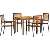 Image de Vidaxl ensemble de salle à manger pour jardin 5 pcs noir