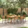 Image de Ensemble De Salle À Manger Pour Jardin 7 Pcs Noir Vidaxl