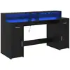Image de Vidaxl bureau avec porte chêne noir 160 x 55 x 91 cm bois d'ingénierie