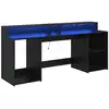 Image de Vidaxl bureau avec porte chêne noir 200 x 55 x 91 cm bois d'ingénierie