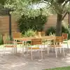 Image de Ensemble De Salle À Manger Pour Jardin 7 Pcs Marron Vidaxl