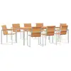 Image de Vidaxl ensemble de salle à manger pour jardin 9 pcs marron