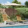 Image de Transat 3 Pcs Marron Bois D'acacia Massif Et Acier Inoxydable Vidaxl