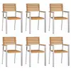 Image de Vidaxl chaise de jardin 6 pcs huile naturelle bois de teck massif