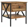 Image de Vidaxl table de chevet avec tiroir bois ancien 40 x 42 x 45 cm