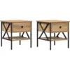 Image de Vidaxl table de chevet 2 pcs chêne artisanal 40 x 42 x 45 cm