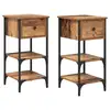 Image de Vidaxl cabinet de chevet avec tiroir 2 pcs marron 33,5 x 36 x 70 cm