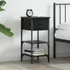 Image de Cabinet De Chevet Avec Tiroir Chêne Noir 33,5 X 36 X 70 Cm Vidaxl
