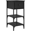 Image de Vidaxl cabinet de chevet avec tiroir chêne noir 33,5 x 36 x 70 cm
