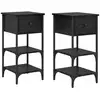 Image de Vidaxl cabinet de chevet 2 pcs chêne noir 33,5 x 36 x 70 cm