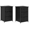 Image de Vidaxl cabinet de chevet avec tiroir 2 pcs chêne noir 40 x 36 x 60 cm