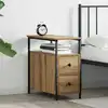 Image de Cabinet De Chevet Avec Tiroir Chêne Artisanal 30 X 60 X 60 Cm Vidaxl