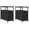 Image de Vidaxl cabinet de chevet avec tiroir 2 pcs chêne noir 30 x 60 x 60 cm