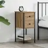 Image de Cabinet De Chevet Avec Tiroir Chêne Artisanal 32 X 42 X 70 Cm Vidaxl