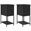 Image de Vidaxl cabinet de chevet avec tiroir 2 pcs chêne noir 32 x 42 x 70 cm