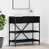 Image de Table Console Avec Tiroir Chêne Noir 75 X 34,5 X 75 Cm Bois Vidaxl