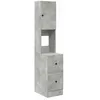 Image de Armoire de cuisine - vidaXL - 35x50x180 cm - Gris Béton - Bois dingénierie - 2 tiroirs - 1 porte - Montage au sol