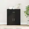 Image de Buffet Avec Tiroir Chêne Noir 60 X 31 X 70 Cm Bois D'ingénierie Vidaxl