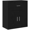 Image de Buffet en bois dingénierie - vidaXL - Chêne noir - 60x31x70 cm - 1 tiroir - 2 étagères - 2 portes pivotantes