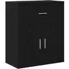 Image de Vidaxl buffet avec tiroir chêne noir 60 x 31 x 70 cm bois d'ingénierie