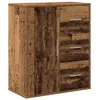 Image de Buffet rectangulaire moderne - vidaXL - Bois ancien - Bois dingénierie - 60x31x70 cm - 3 tiroirs - 1 porte à charnières