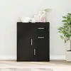 Image de Buffet Avec Tiroir Chêne Noir 60 X 31 X 70 Cm Bois D'ingénierie Vidaxl