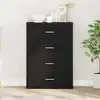 Image de Buffet Avec Tiroir Chêne Noir 60 X 31 X 84 Cm Bois D'ingénierie Vidaxl