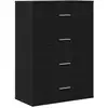 Image de Vidaxl buffet avec tiroir chêne noir 60 x 31 x 84 cm bois d'ingénierie