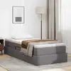 Image de Lit Avec Rangement Et Matelas Gris 100 X 200 Cm Simili Cuir Vidaxl