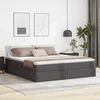 Image de vidaXL Lit avec rangement et matelas Gris 160 x 200 cm Simili cuir 3370172