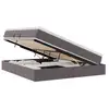 Image de Vidaxl lit avec rangement et matelas gris 160 x 200 cm simili cuir