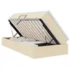 Image de Vidaxl lit avec rangement et matelas crème 90 x 200 cm polyester