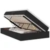 Image de Vidaxl lit avec rangement et matelas noir 120 x 200 cm polyester
