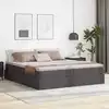 Image de Lit Avec Rangement Et Matelas Avec Matelas Gris 200 X 200 Cm Vidaxl